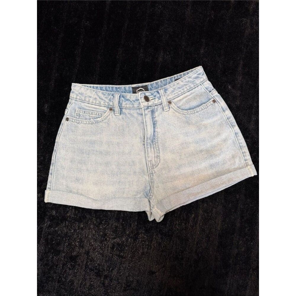 RVCA Hi Roller High Rise Light Wash 100% Cotton Classic Denim Short Size 27